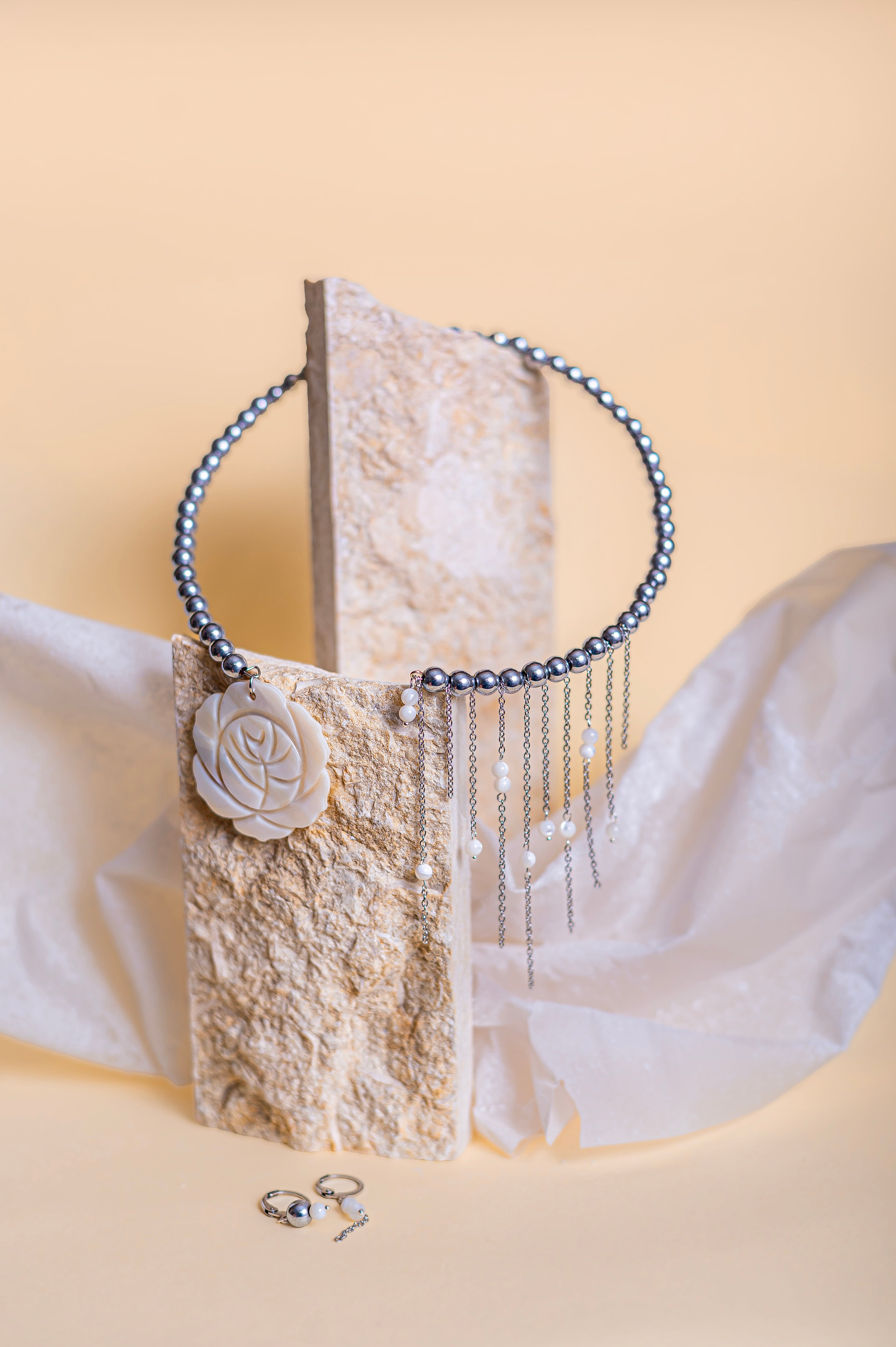 Сет „Нежна елегантност“ с хематит и седеф